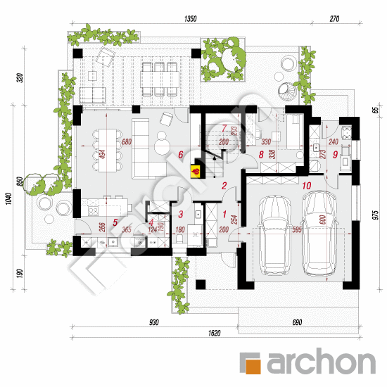 gotowy projekt Dom w afaskach 3 (G2AE) rzut parteru