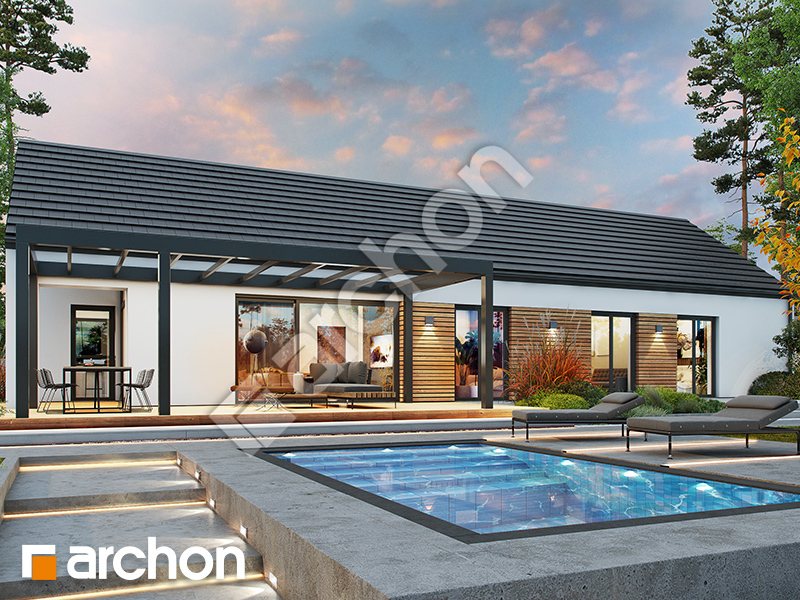 gotowy projekt Dom w kosaćcach 49 (G2E) OZE widok 2