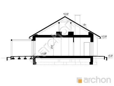 gotowy projekt Dom w skalnicach 3 przekroj budynku