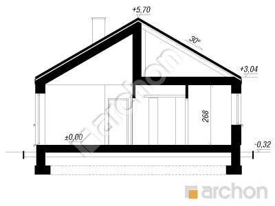 gotowy projekt Dom w czosnkach (E) przekroj budynku