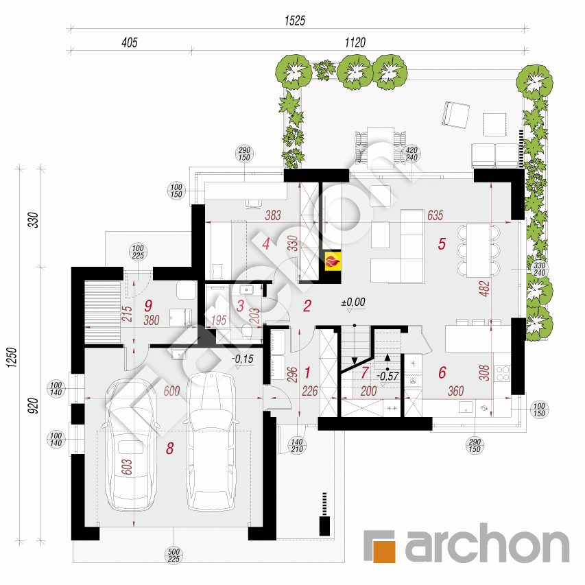 gotowy projekt Willa Maja 3 (G2) rzut parteru