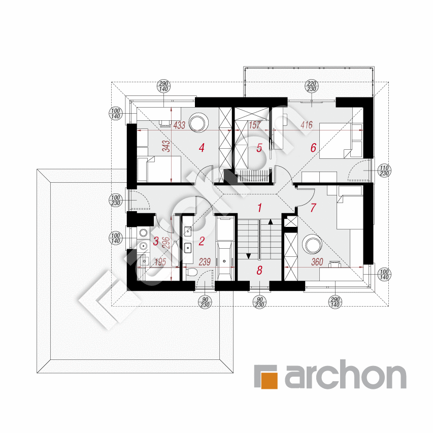 gotowy projekt Willa Maja 3 (G2) rzut piętra