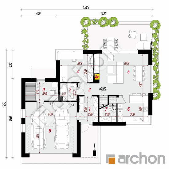 gotowy projekt Willa Maja 3 (G2) rzut parteru