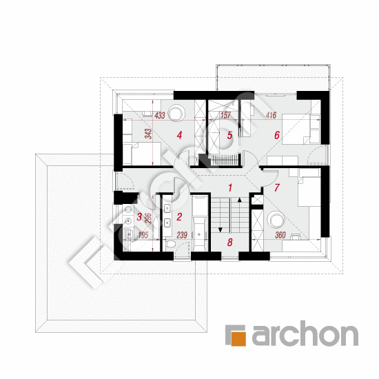 gotowy projekt Willa Maja 3 (G2) rzut piętra
