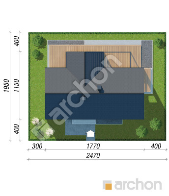gotowy projekt Dom w kosaćcach 53 (E) sytuacja