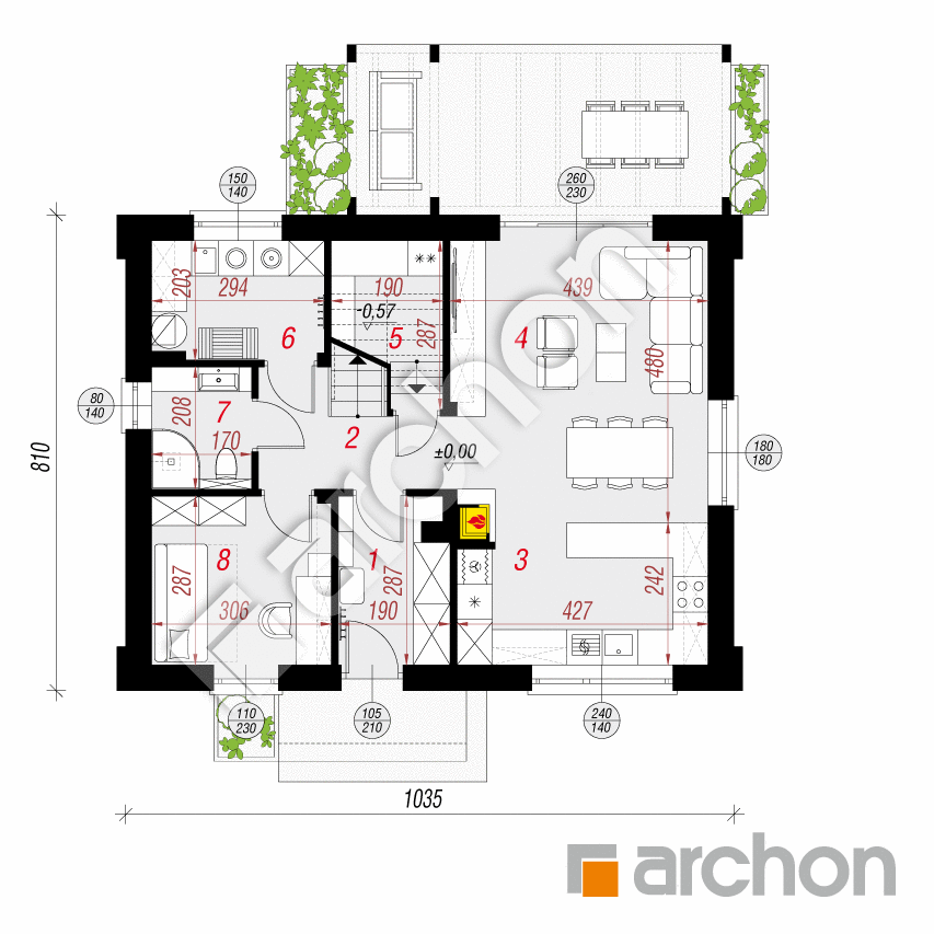 gotowy projekt Dom w zielistkach 36 rzut parteru