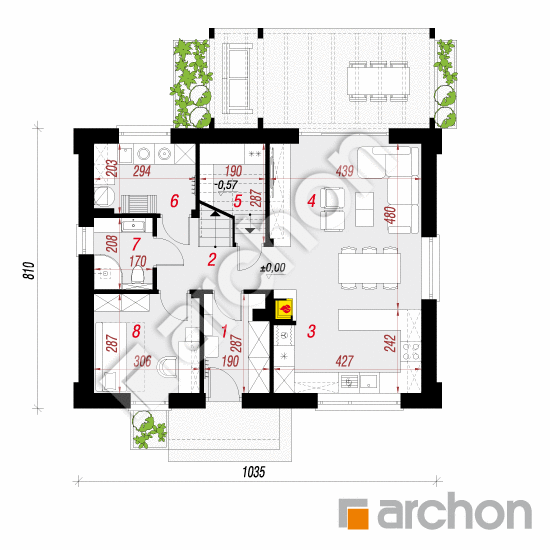 gotowy projekt Dom w zielistkach 36 rzut parteru