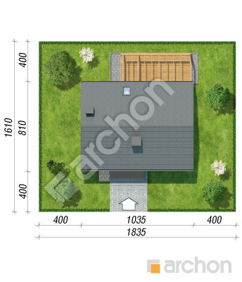 gotowy projekt Dom w zielistkach 36 sytuacja