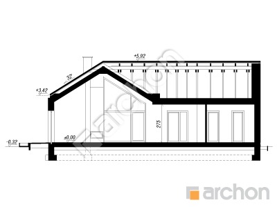 gotowy projekt Dom w azollach 7 (GE) przekroj budynku
