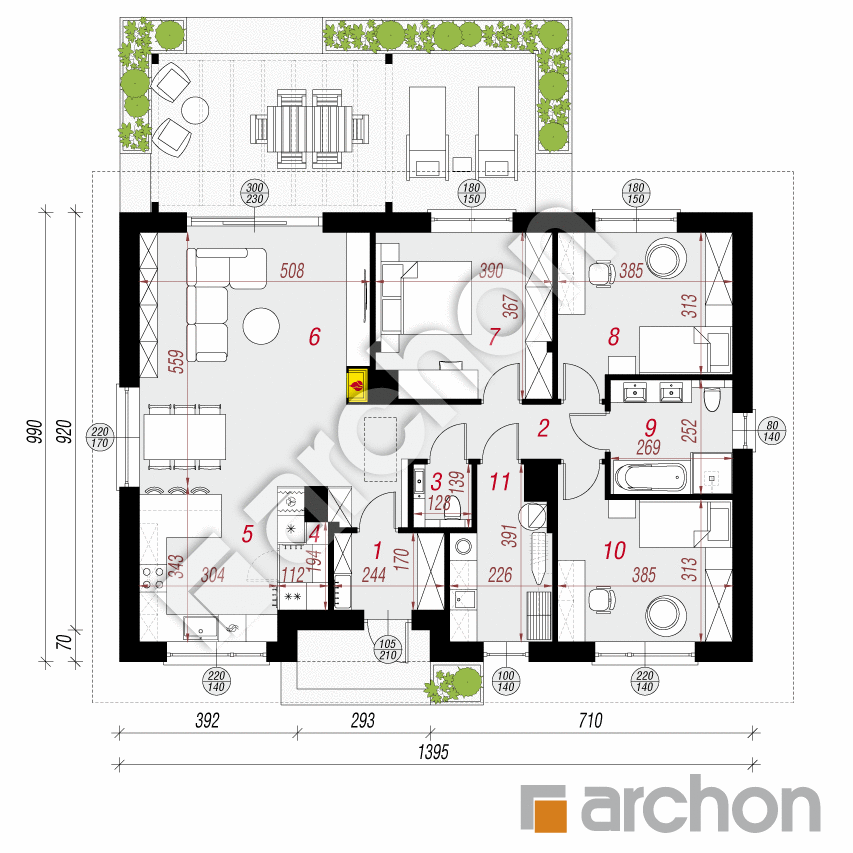 gotowy projekt Dom w lipiennikach 14 rzut parteru