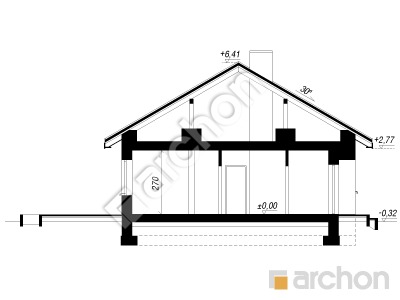 gotowy projekt Dom w lipiennikach 14 przekroj budynku