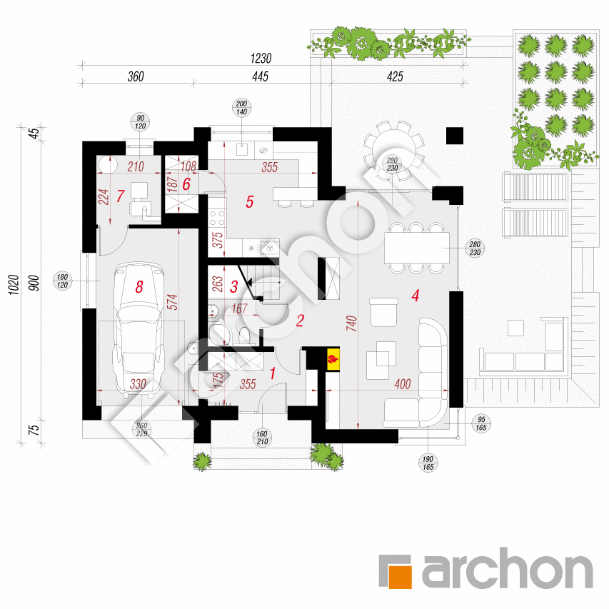 gotowy projekt Dom w ambrozjach rzut parteru