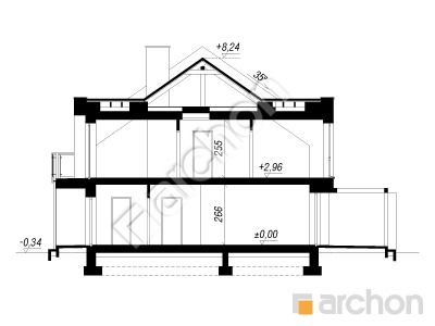 gotowy projekt Dom w klematisach 25 (S) przekroj budynku