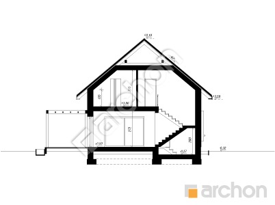 gotowy projekt Dom w malinówkach 49 (GE) przekroj budynku