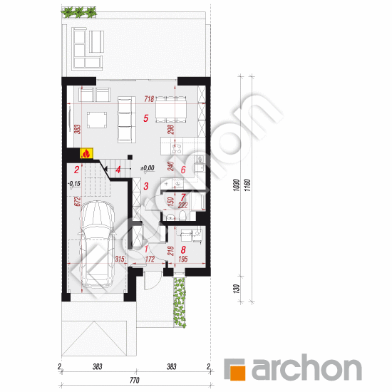 gotowy projekt Dom w klematisach 24 (S) rzut parteru