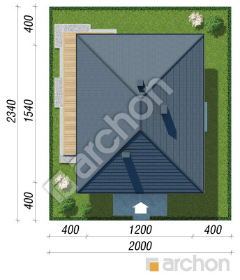 gotowy projekt Dom w renklodach 38 sytuacja