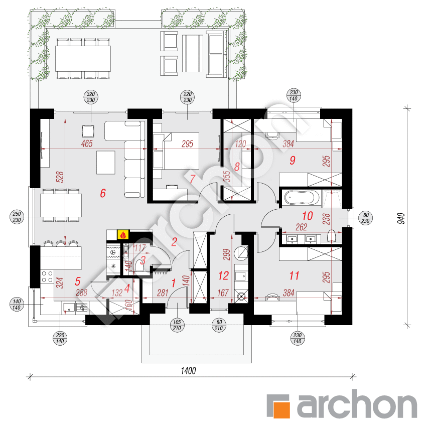 gotowy projekt Dom w lipiennikach rzut parteru