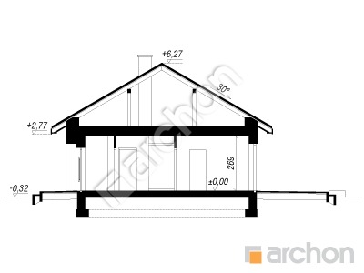gotowy projekt Dom w lipiennikach przekroj budynku
