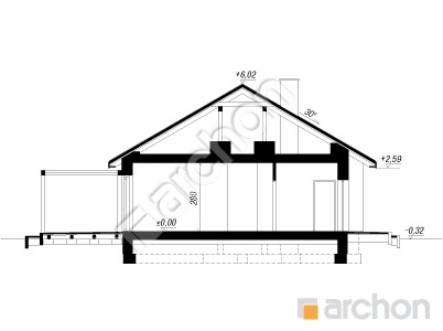 gotowy projekt Dom w skalnicach (E) OZE przekroj budynku