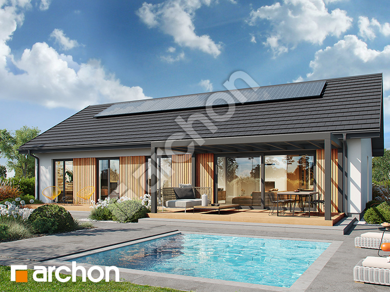 gotowy projekt Dom w skalnicach (E) OZE widok 2