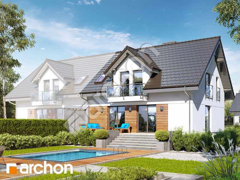 gotowy projekt Dom w rododendronach 25 (PB) widok 2