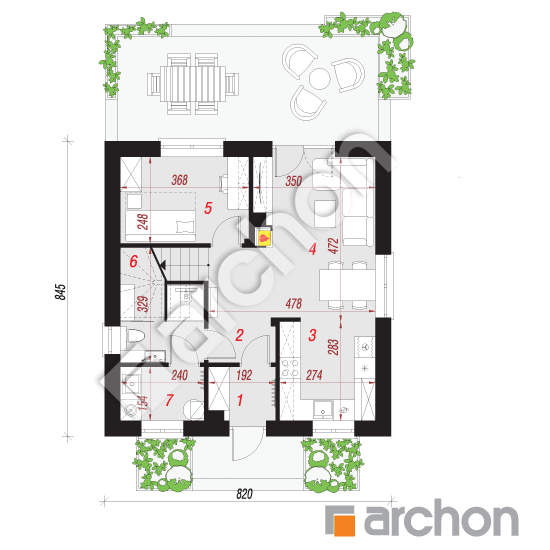 gotowy projekt Dom w rododendronach 11 rzut parteru