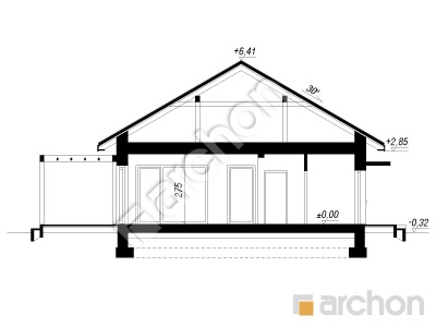 gotowy projekt Dom we wrotyczach (E) przekroj budynku