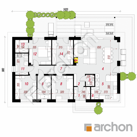 gotowy projekt Dom we wrotyczach (E) rzut parteru