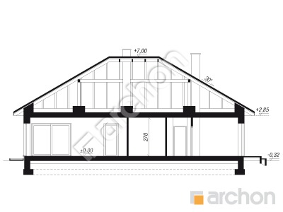 gotowy projekt Dom w litodorach przekroj budynku