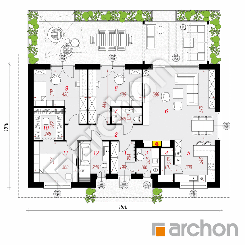 gotowy projekt Dom w kostrzewach 10 rzut parteru