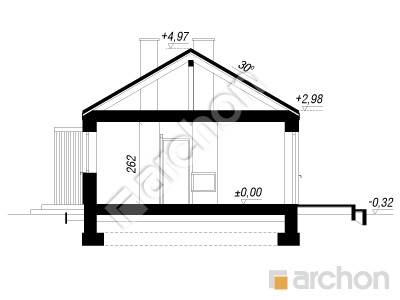 gotowy projekt Dom w supertuniach (E) przekroj budynku