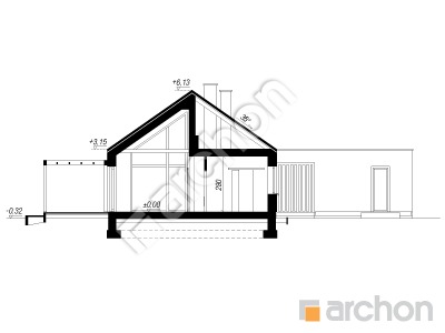 gotowy projekt Dom w mennicach (GE) przekroj budynku