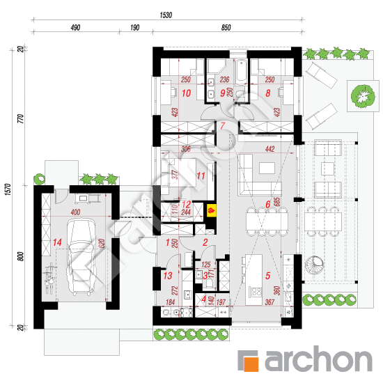 gotowy projekt Dom w mennicach (GE) rzut parteru