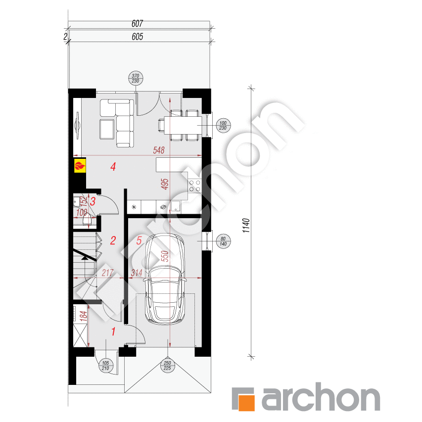 gotowy projekt Dom w riveach 6 (GB) rzut parteru