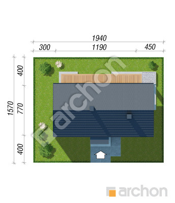 gotowy projekt Dom w kosaćcach 40 (E) sytuacja