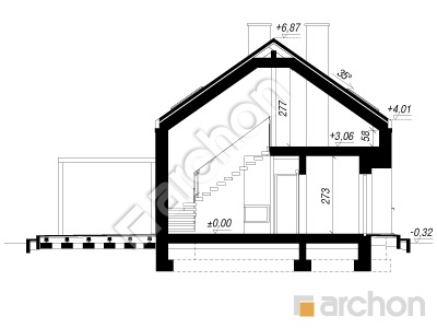 gotowy projekt Dom w modrzewiach 11 przekroj budynku