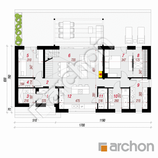 gotowy projekt Dom w modrzewiach 11 rzut parteru