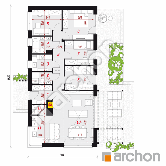 gotowy projekt Dom w kosaćcach 25 rzut parteru