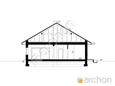 gotowy projekt Dom w renklodach 34 (G2E) przekroj budynku