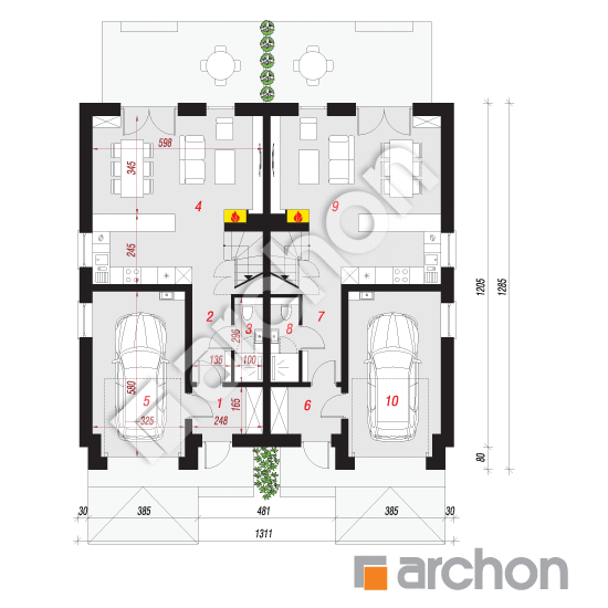 gotowy projekt Dom pod miłorzębem 16 (GR2) rzut parteru