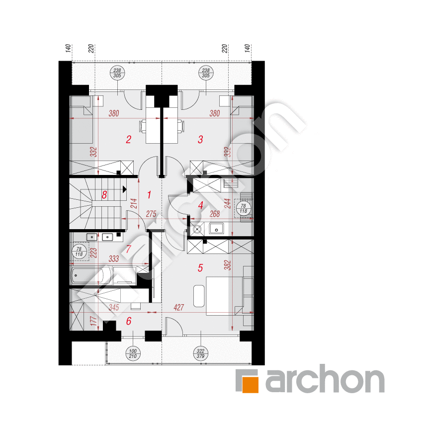 gotowy projekt Dom w szkarłatkach 3 (E) rzut poddasza