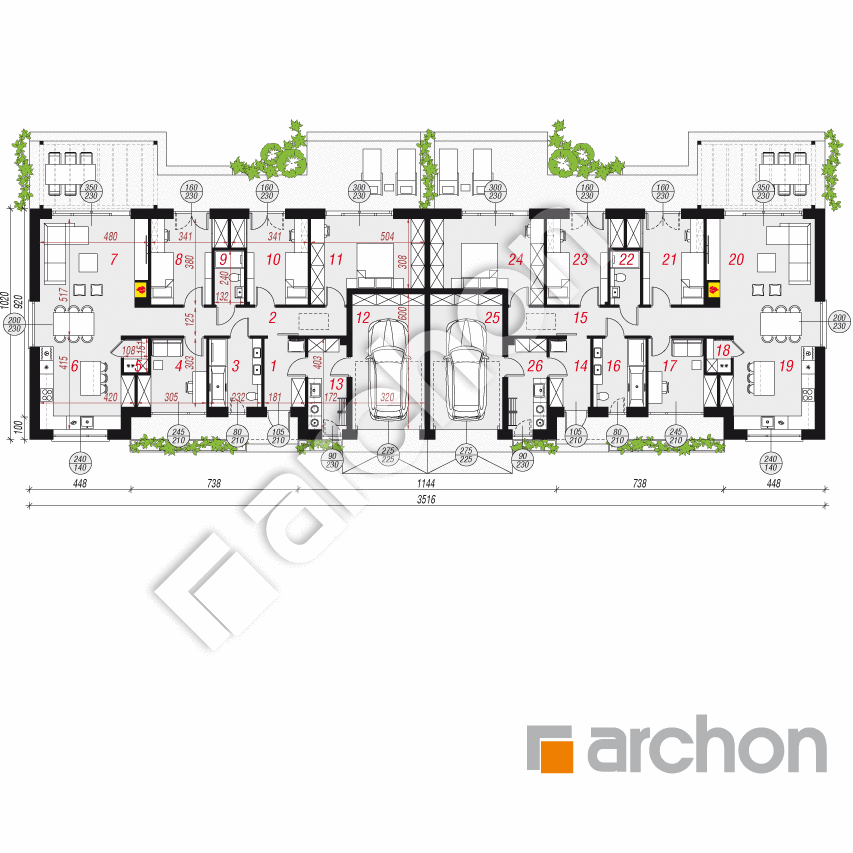 gotowy projekt Dom pod hebanowcem 4 (GR2) rzut parteru