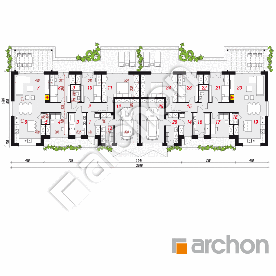 gotowy projekt Dom pod hebanowcem 4 (GR2) rzut parteru