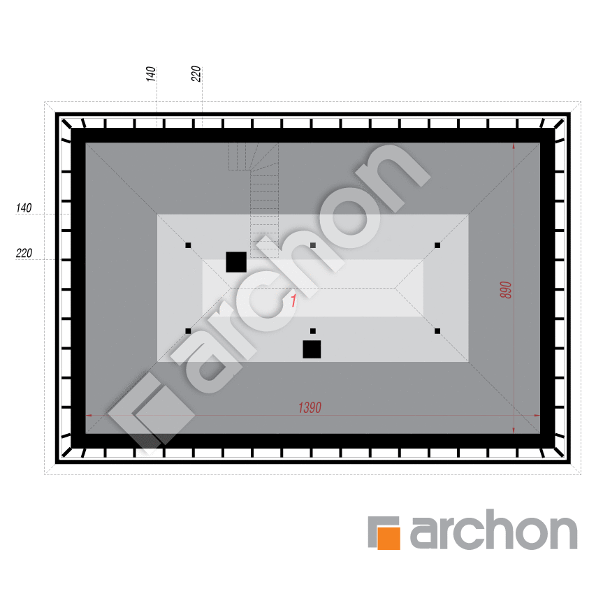 gotowy projekt Dom w tymotkach 2 (E) rzut poddasza