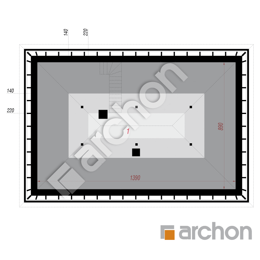 gotowy projekt Dom w tymotkach 2 (E) rzut poddasza