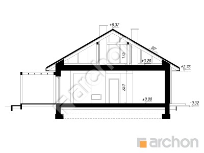 gotowy projekt Dom w tymotkach 2 (E) przekroj budynku