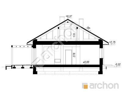 gotowy projekt Dom w tymotkach 2 (E) przekroj budynku