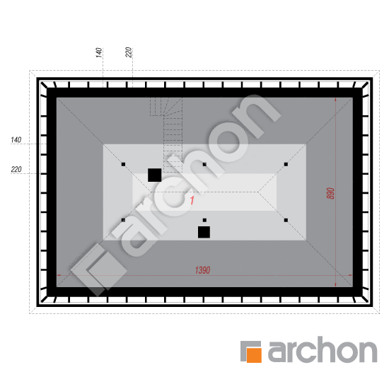 gotowy projekt Dom w tymotkach 2 (E) rzut poddasza