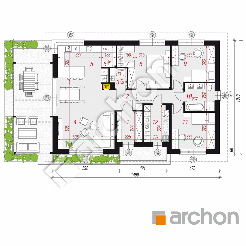 gotowy projekt Dom w lipiennikach 11 rzut parteru