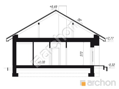 gotowy projekt Dom w lipiennikach 11 przekroj budynku